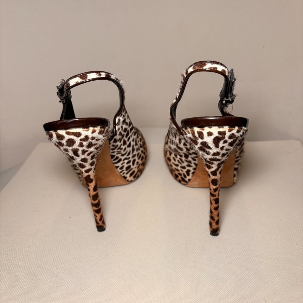 GUCCI Sofia Platform Peep Toe Slingback Pumps, Le… - image 4